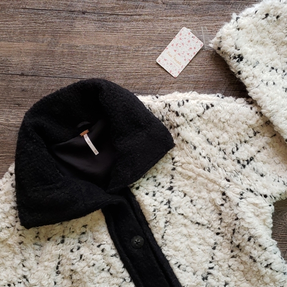 NWT! Free People High Collar Boucle Coat - Picture 2 of 14